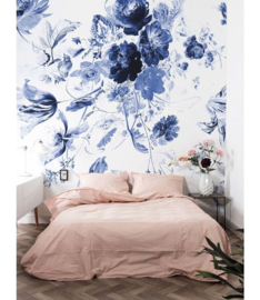 KEK Amsterdam Book I Wall Mural Royal Blue Flowers WP-209