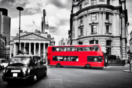 Papermoon Fotobehang Londense Dubbeldekker Zwart Wit
