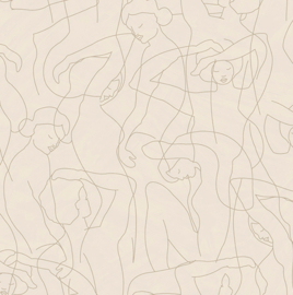 Hookedonwalls Silhouette behang Model Lines 34843