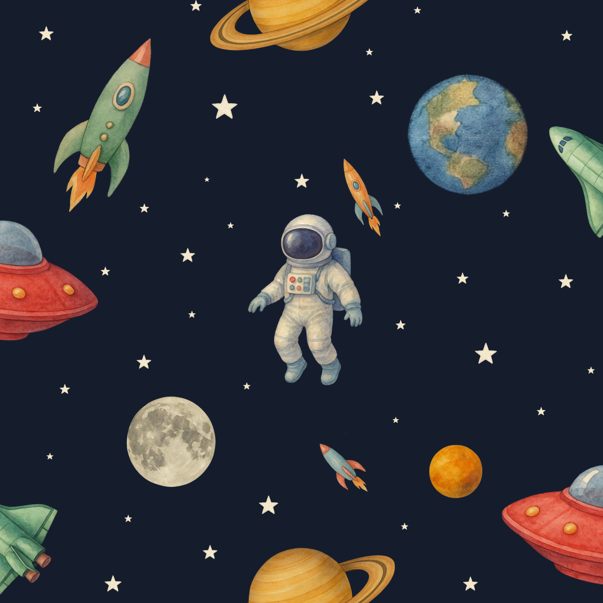 Studio Swaai – Space Explorer Behang | Nachtblauw SW-78-SE01