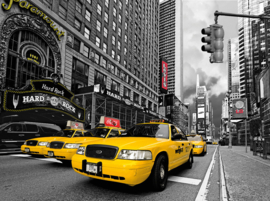Papermoon Fotobehang Time Square Taxi Voor HR Cafe