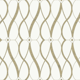 York Wallcoverings Modern Metals behang Graceful Geo Cream Gold MD7171