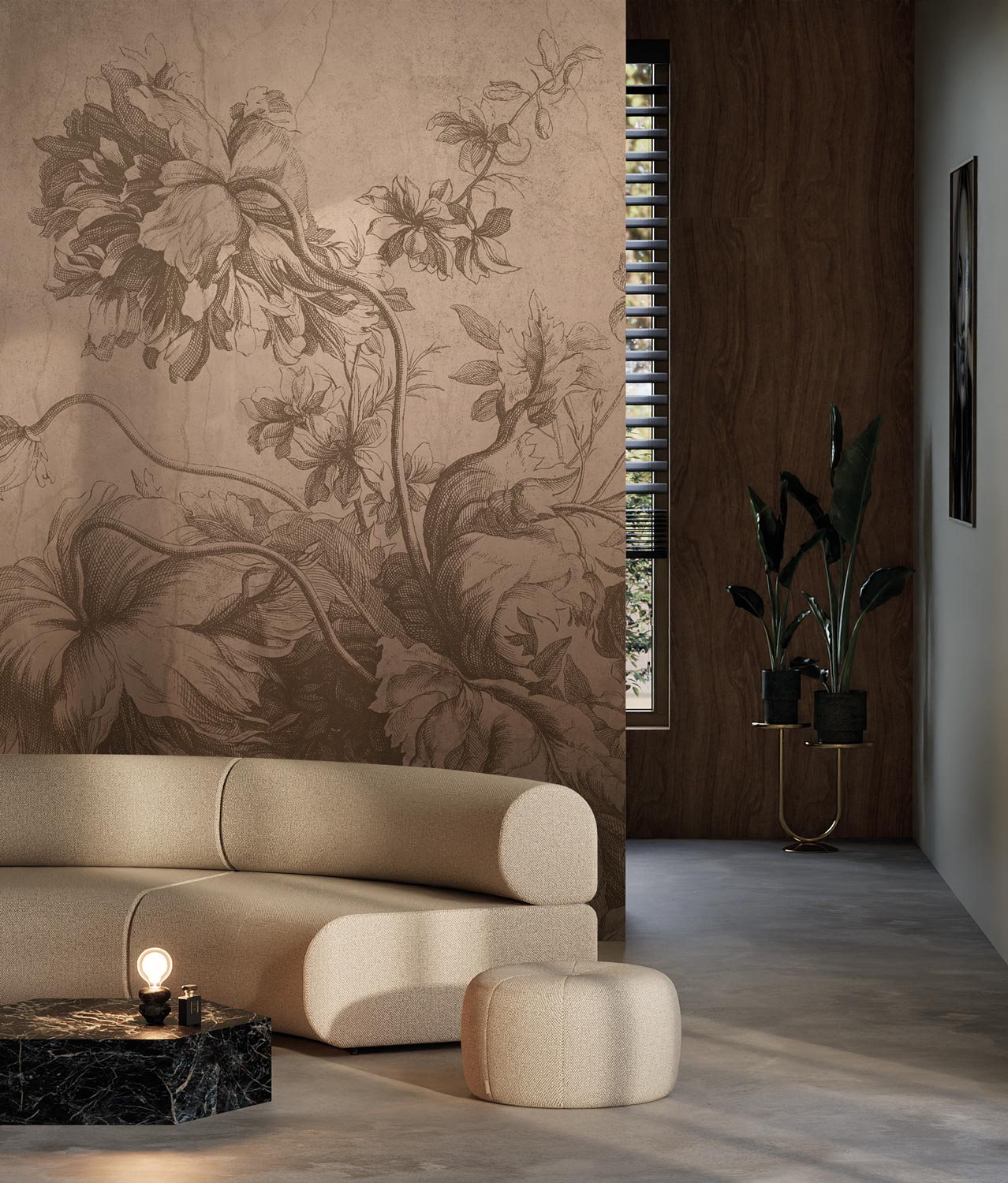 KEK Amsterdam Frans Uyterlinde Mural Gradient Flowers Nude FU-030
