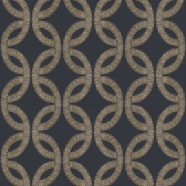 Casamance Isadora behang Etienne Encre/Doré 70692446