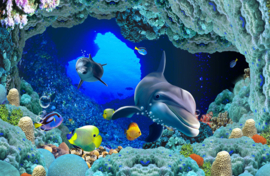 Papermoon Fotobehang Onderwaterwereld Dolfijn