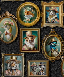 Dutch Imaginarium III behang Regal Beasts Charcoal 13790