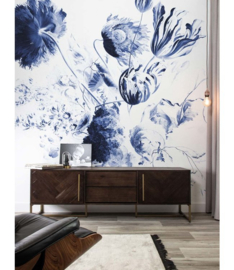 KEK Amsterdam Book IV Mural Royal Blue Flowers WP-208