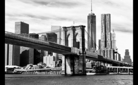 Papermoon Fotobehang Zwart-Wit Brooklyn Bridge