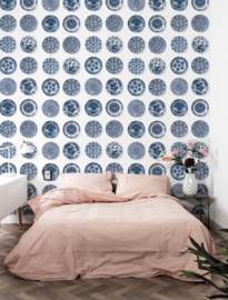 KEK Amsterdam Landscapes & Marble behang Blue Plates WP-373