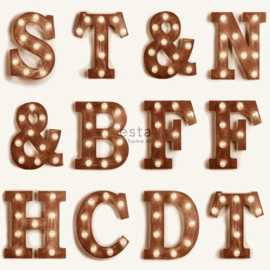 Esta Home #FAB Houten licht letters behang 138850