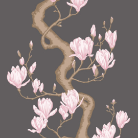 Cole & Son Classics Collection Vol. II behang Magnolia Tree Charcoal And Soft Pink 128/1001