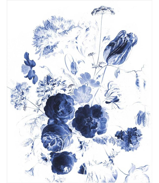 KEK Amsterdam Book I Wallpaper Panel Royal Blue Flowers BP-044