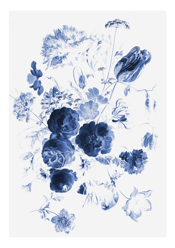 KEK Amsterdam Wonderwalls behang Royal Blue Flowers I WP-207