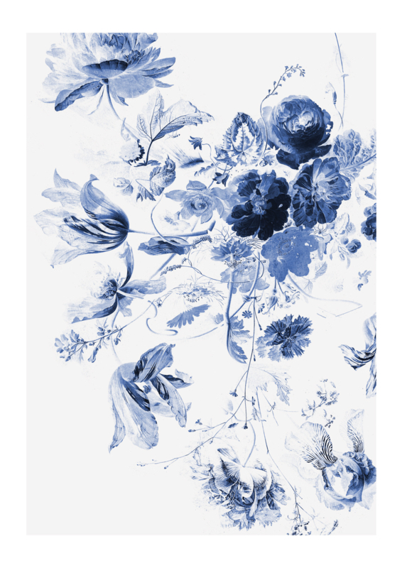 KEK Amsterdam Flora & Fauna behang Royal Blue Flowers WP-209