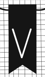 klein kaartje met letter V