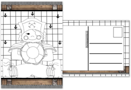 Kaart met afbeelding piraat kleurkaart.