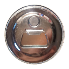 Button opener met tekst ''Biertje''56 mm