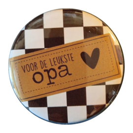 Opa opener met tekst ''Voor de leukste opa'' 56mm.