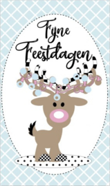 Kaartje met tekst ''Fijne feestdagen'' 5 bij 8.5 cm.