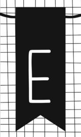 klein kaartje met letter E
