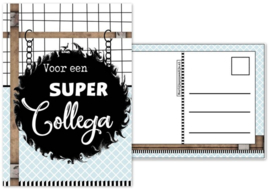 Kaart met tekst ''Voor een super collega''.