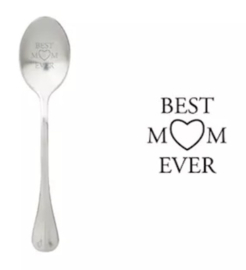 Lepel met tekst ''Best mom ever'' 15,5 cm.