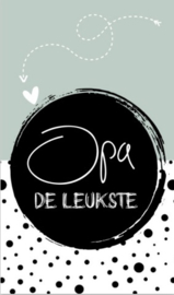 Klein bedank kaartje met tekst ''Opa de liefste'' 5 bij 8.5 cm.