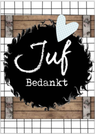 Juf ansichtkaart met tekst ''bedankt juf'' maat 10.5 bij 14.8.