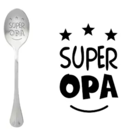 Lepel met tekst ''Super opa'' 15,5 cm.