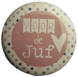 Spiegeltje met tekst ''voor de juf '' 56 mm.