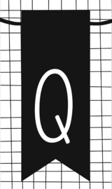 klein kaartje met letter Q