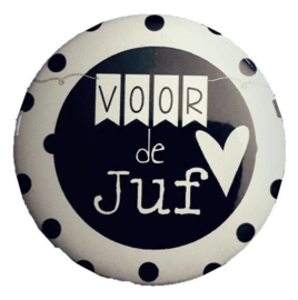 Spiegeltje met tekst ''voor de juf'' 56 mm