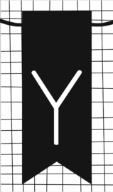 klein kaartje met letter Y