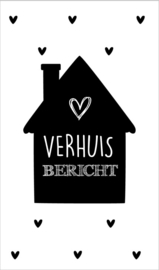 Kaartje met tekst ''Verhuis bericht'' 5 bij 8.5 cm.