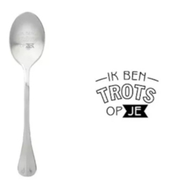 Lepel met tekst ''Ik ben trots op je'' 15,5 cm.