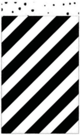 Zakje met zwart wit strepen 12 bij 19 cm