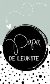 Klein bedank kaartje met tekst ''Papa de liefste'' 5 bij 8.5 cm.