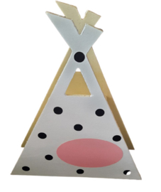Spaarpot tipi 17,6x20,6x5,8cm.