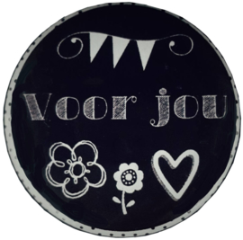 Spiegeltje met tekst ''Voor jou'' 56 mm.