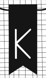 klein kaartje met letter K