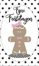 Kaartje met tekst ''Fijne feestdagen'' 5 bij 8.5 cm.