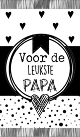 Klein bedank kaartje met tekst ''Voor de leukste papa'' 5 bij 8.5 cm.