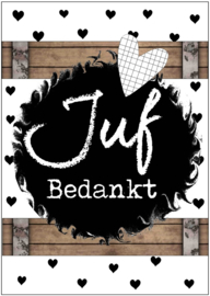 Juf ansichtkaart met tekst ''bedankt juf'' maat  10.5 bij  14.8.