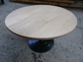 ronde eiken tafel met 1poot