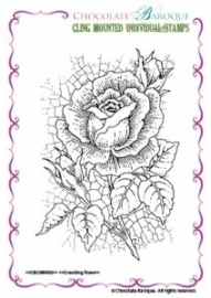 Crackling Rose Individual cling mounted rubber stamp 0052
