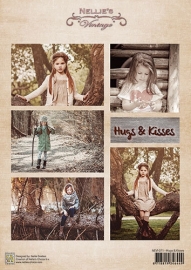 Decoupage sheet vintage - Hugs & kisses NEVI071