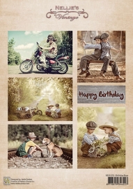 Decoupage sheet vintage - Birthday boys NEVI070