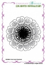 Circle Centre Flowerhead cling mounted rubber stamp 041