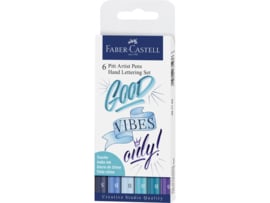 Faber Castell Drawing Pen Pitt Artist Set Handlettering Blue (6pcs)