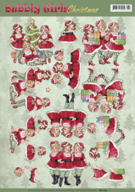 3D Knipvel - Yvonne Creations - Bubbly Girls Christmas - Christmas Dresses CD11194